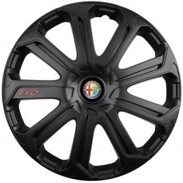 Set 4 capace roti evo negru r16, pentru alfa romeo
