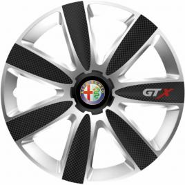 Set 4 capace roti gtx carbon gri-negru r17, pentru alfa romeo