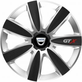 Set 4 capace roti gtx carbon gri-negru r17, pentru dacia