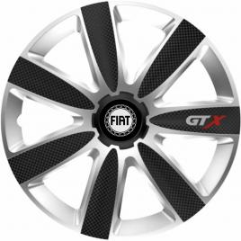 Set 4 capace roti gtx carbon gri-negru r17, pentru fiat