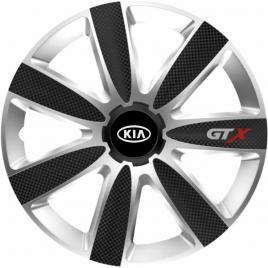 Set 4 capace roti gtx carbon gri-negru r17, pentru kia