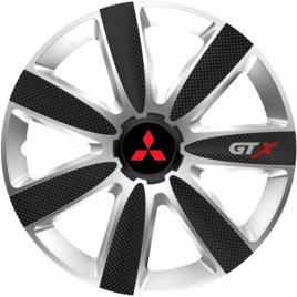 Set 4 capace roti gtx carbon gri-negru r17, pentru mitsubishi