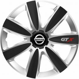 Set 4 capace roti gtx carbon gri-negru r17, pentru nissan