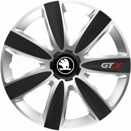 Set 4 capace roti gtx carbon gri-negru r17, pentru skoda nou