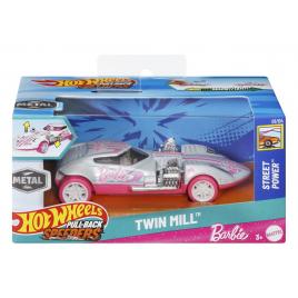 Hot wheels masinuta metalica cu sistem pull back barbie twin mill street power scara 1:43