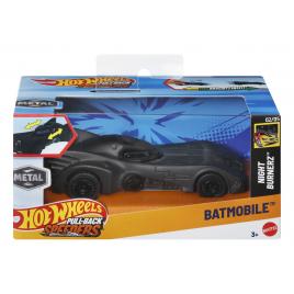 Hot wheels masinuta metalica cu sistem pull back batmobile night burnerz scara 1:43