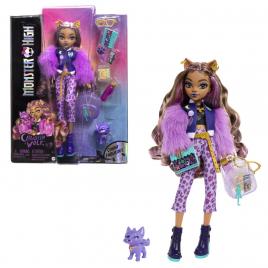 Monster high papusa clawdeen wolf si catelul crescent