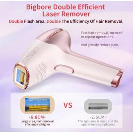 Epilator IPL Sapphire Ice Cooling, 999.999 impulsuri luminoase, 9 trepte de putere, racire cu safir cu protectie crescuta pentru pielea sensibila, Display LCD, Mod Automat si Manual, Pentru femei si barbati, fata, corp, axila, inghinal, Senzor piele