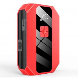 Jump Starter 12 V cu compresor 150 PSI, curent de pornire 300 A, curent maxim 600 A, capacitate 10000 mAh, lanterna, acumulator extern si geanta de transport