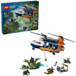 Lego city elicopterul unui explorator al junglei la tabara de baza 60437
