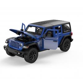 Masinuta metalica jeep wrangler rubicon 4xe albastru cu scara 1 la 32