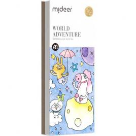 Carte de colorat cu apa,  pensula de pictat si culori incluse, 19 x 8 x 1.3 cm, world adventure mideer md4225