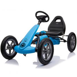 Kart cu pedale si roti gonflabile karera albastru kidscare