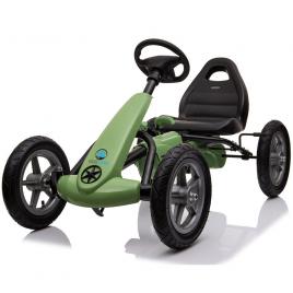 Kart cu pedale si roti gonflabile karera verde kidscare