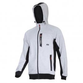 Jacheta hanorac premium cu gluga si fermoar / gri - 2xl