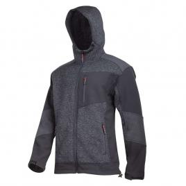 Jacheta elastica tip-sherpa cu gluga / negru - 2xl