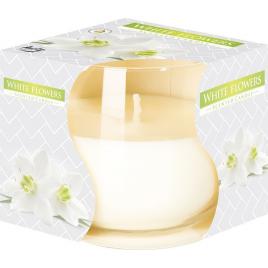 Lumanare pahar white flower
