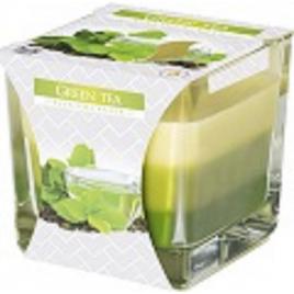 Lumanare parfumata pahar trei culori ceai verde