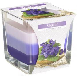 Lumanare parfumata pahar trei culori violeta