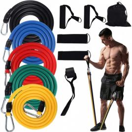 Set de extensoare fitness, cauciuc colorat, antrenament complet