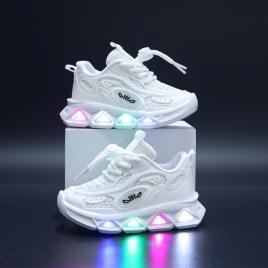 Adidasi albi cu luminite - khoc (marime disponibila: marimea 24)