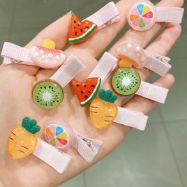 Set de 10 clame pentru par - fructe si legume