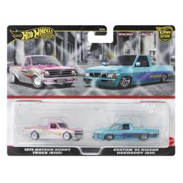 Hot wheels premium set 2 masinute metalice datsun sunny truck si nissan hardbody scara 1:64