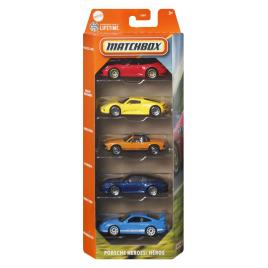 Matchbox set 5 masinute metalice porsche heroes scara 1:64