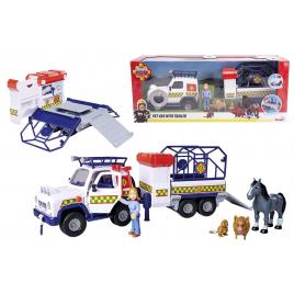 Pompierul sam vehicul salvare animale cu figurine si remorca