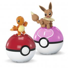 Pokemon mega set doua bile charmander si eevee 40 piese