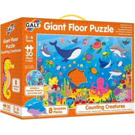 Puzzle podea 30 piese - numaram animalute marine