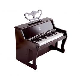 Pian din lemn cu functie electronica pentru copii hape negru
