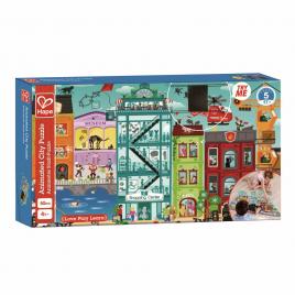 Puzzle pentru copii de podea orasul animat hape 49 piese