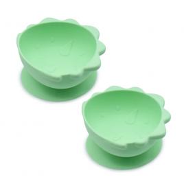 Set 2 castronele cu ventuza silicon melii model dinozaur