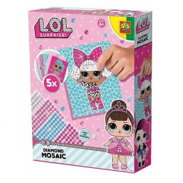 Set creativ l.o.l. - mozaic si abtibilduri cu sclipici si diamante