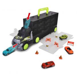Camion transportator 43 cm cu 4 masinute si accesorii