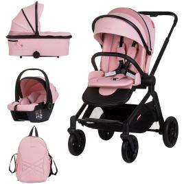 Carucior copii 3 in 1 chipolino magnum pink marshmallow