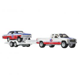 Transportator hot wheels chevy silverado 3500 88 cu masinuta chevy nova 63 scara 1:64