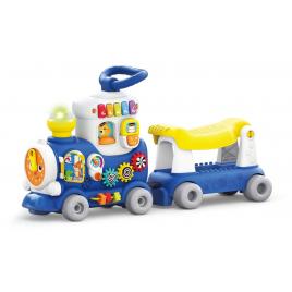Trenulet 4 in 1 ride on hola toys albastru
