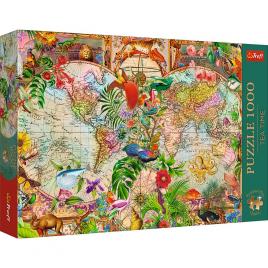 Puzzle trefl 1000 premium plus tea time harta antica a lumii
