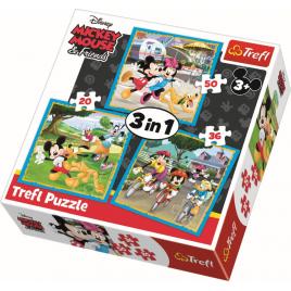 Puzzle trefl 3in1 mickey mouse si prietenii