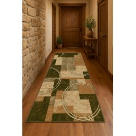 Traversa hol, model 15001 310, festonata latime 60 cm, verde