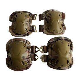 Set de protectie, tactical gear, genunchiere si cotiere, nylon, marime universala, camuflaj