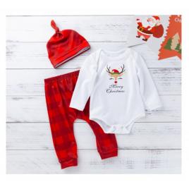 Costumas din 3 piese pentru bebelusi - renul timid (marime disponibila: 6-9