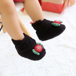 Cizmulite negre din blanita - acadea (marime disponibila: 3-6 luni (marimea 18