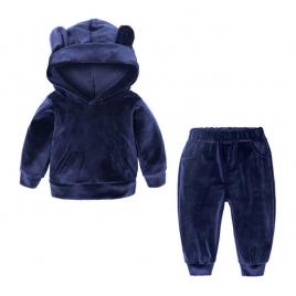 Trening bleumarine din catifea pentru bebelusi (marime disponibila: 4 ani)