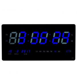 Ceas digital de perete cu temperatura si data, led-uri culoare albastra jh4622