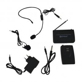 Set 2 microfoane wireless tip lavaliera si over-head cu receptor wvngr