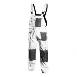 Pantalon cu pieptar de lucru albi neo tools 81-140