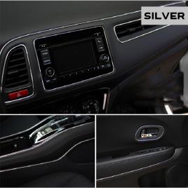 Banda decor interior crom tuning, 5m, argintiu